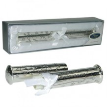 Silver Plated Decorated Marriage Certificate Holder in Box with Decorated Ribbon Bow.